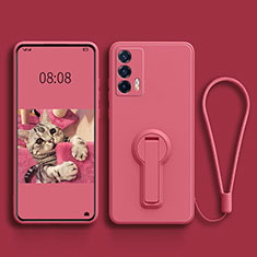 Coque Ultra Fine Silicone Souple Housse Etui avec Support pour Realme GT Neo 2T 5G Rose Rouge