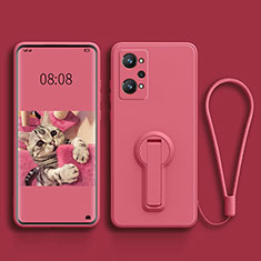 Coque Ultra Fine Silicone Souple Housse Etui avec Support pour Realme GT Neo 3T 5G Rose Rouge