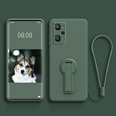 Coque Ultra Fine Silicone Souple Housse Etui avec Support pour Realme GT Neo 3T 5G Vert Nuit