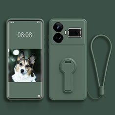 Coque Ultra Fine Silicone Souple Housse Etui avec Support pour Realme GT Neo5 240W 5G Vert Nuit