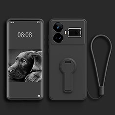 Coque Ultra Fine Silicone Souple Housse Etui avec Support pour Realme GT5 5G Noir