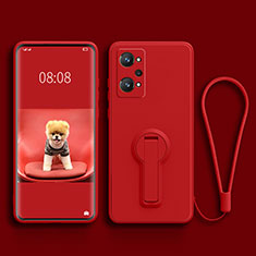 Coque Ultra Fine Silicone Souple Housse Etui avec Support pour Realme Q5 Pro 5G Rouge