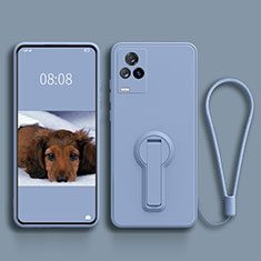 Coque Ultra Fine Silicone Souple Housse Etui avec Support pour Vivo iQOO 7 Legend 5G Gris Lavende