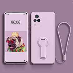 Coque Ultra Fine Silicone Souple Housse Etui avec Support pour Vivo iQOO 7 Legend 5G Violet Clair