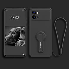 Coque Ultra Fine Silicone Souple Housse Etui avec Support pour Vivo iQOO 9 Pro 5G Noir