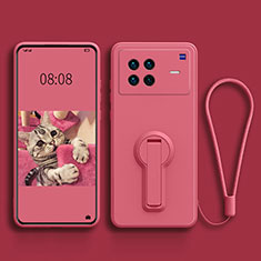 Coque Ultra Fine Silicone Souple Housse Etui avec Support pour Vivo X Note Rose Rouge