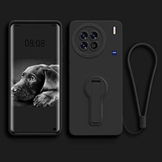 Coque Ultra Fine Silicone Souple Housse Etui avec Support pour Vivo X90 5G Noir