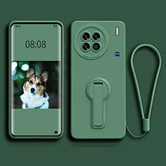 Coque Ultra Fine Silicone Souple Housse Etui avec Support pour Vivo X90 5G Vert Nuit