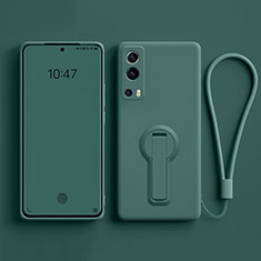 Coque Ultra Fine Silicone Souple Housse Etui avec Support pour Vivo Y75s 5G Vert Nuit