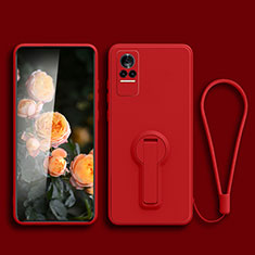 Coque Ultra Fine Silicone Souple Housse Etui avec Support pour Xiaomi Civi 1S 5G Rouge