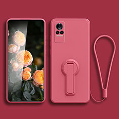 Coque Ultra Fine Silicone Souple Housse Etui avec Support pour Xiaomi Civi 5G Rose Rouge