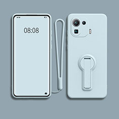 Coque Ultra Fine Silicone Souple Housse Etui avec Support pour Xiaomi Mi 11 Pro 5G Bleu Clair