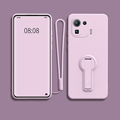 Coque Ultra Fine Silicone Souple Housse Etui avec Support pour Xiaomi Mi 11 Pro 5G Violet Clair