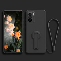 Coque Ultra Fine Silicone Souple Housse Etui avec Support pour Xiaomi Mi 11X Pro 5G Noir