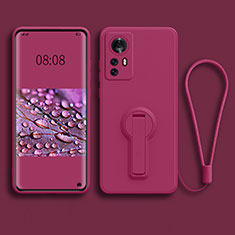 Coque Ultra Fine Silicone Souple Housse Etui avec Support pour Xiaomi Mi 12 Pro 5G Rose Rouge