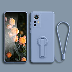 Coque Ultra Fine Silicone Souple Housse Etui avec Support pour Xiaomi Mi 12T Pro 5G Gris Lavende