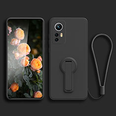 Coque Ultra Fine Silicone Souple Housse Etui avec Support pour Xiaomi Mi 12T Pro 5G Noir