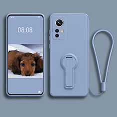 Coque Ultra Fine Silicone Souple Housse Etui avec Support pour Xiaomi Mi 12X 5G Bleu Ciel