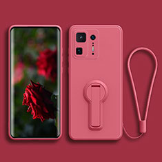 Coque Ultra Fine Silicone Souple Housse Etui avec Support pour Xiaomi Mi Mix 4 5G Rose Rouge