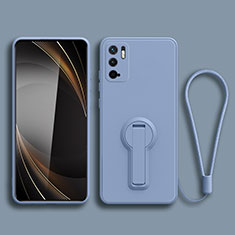 Coque Ultra Fine Silicone Souple Housse Etui avec Support pour Xiaomi POCO M3 Pro 5G Gris Lavende