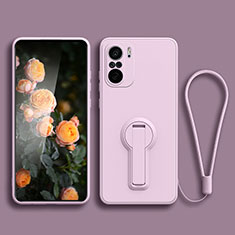 Coque Ultra Fine Silicone Souple Housse Etui avec Support pour Xiaomi Redmi K40 Pro 5G Violet Clair