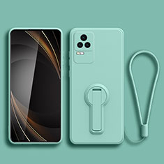 Coque Ultra Fine Silicone Souple Housse Etui avec Support pour Xiaomi Redmi K50 5G Cyan