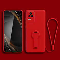 Coque Ultra Fine Silicone Souple Housse Etui avec Support pour Xiaomi Redmi K50 5G Rouge