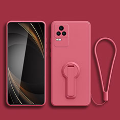 Coque Ultra Fine Silicone Souple Housse Etui avec Support pour Xiaomi Redmi K50 Pro 5G Rose Rouge