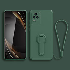 Coque Ultra Fine Silicone Souple Housse Etui avec Support pour Xiaomi Redmi K50 Pro 5G Vert Nuit