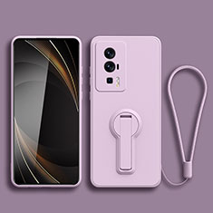 Coque Ultra Fine Silicone Souple Housse Etui avec Support pour Xiaomi Redmi K60 5G Violet Clair