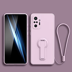 Coque Ultra Fine Silicone Souple Housse Etui avec Support pour Xiaomi Redmi Note 10 4G Violet Clair