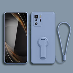 Coque Ultra Fine Silicone Souple Housse Etui avec Support pour Xiaomi Redmi Note 10 Pro 5G Gris Lavende