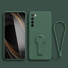 Coque Ultra Fine Silicone Souple Housse Etui avec Support pour Xiaomi Redmi Note 8 (2021) Vert Nuit