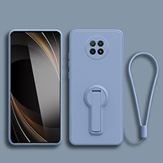 Coque Ultra Fine Silicone Souple Housse Etui avec Support pour Xiaomi Redmi Note 9 5G Gris Lavende