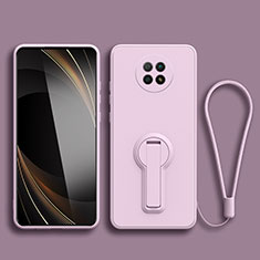 Coque Ultra Fine Silicone Souple Housse Etui avec Support pour Xiaomi Redmi Note 9 5G Violet Clair