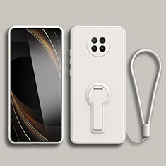 Coque Ultra Fine Silicone Souple Housse Etui avec Support pour Xiaomi Redmi Note 9T 5G Blanc