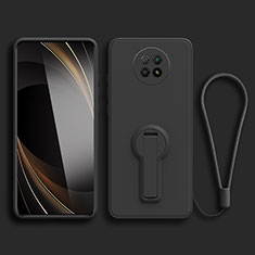 Coque Ultra Fine Silicone Souple Housse Etui avec Support pour Xiaomi Redmi Note 9T 5G Noir