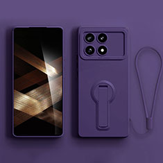 Coque Ultra Fine Silicone Souple Housse Etui avec Support S01 pour Xiaomi Redmi K70E 5G Violet