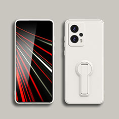 Coque Ultra Fine Silicone Souple Housse Etui avec Support S01 pour Xiaomi Redmi Note 11T Pro 5G Blanc