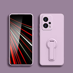 Coque Ultra Fine Silicone Souple Housse Etui avec Support S01 pour Xiaomi Redmi Note 11T Pro+ Plus 5G Violet Clair