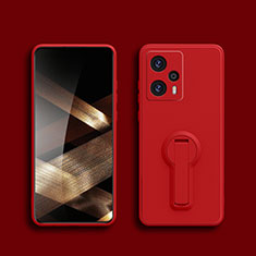 Coque Ultra Fine Silicone Souple Housse Etui avec Support S01 pour Xiaomi Redmi Note 12 Turbo 5G Rouge