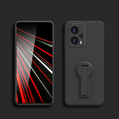 Coque Ultra Fine Silicone Souple Housse Etui avec Support S01 pour Xiaomi Redmi Note 12T Pro 5G Noir