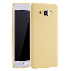 Coque Ultra Fine Silicone Souple Housse Etui S01 pour Samsung Galaxy A7 Duos SM-A700F A700FD Jaune