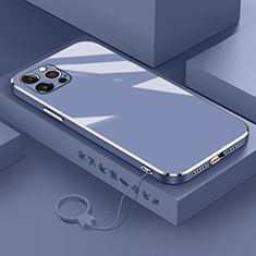 Coque Ultra Fine Silicone Souple Housse Etui S03 pour Apple iPhone 15 Pro Max Gris Lavende