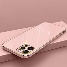 Coque Ultra Fine Silicone Souple Housse Etui S04 pour Apple iPhone 13 Pro Max Or Rose