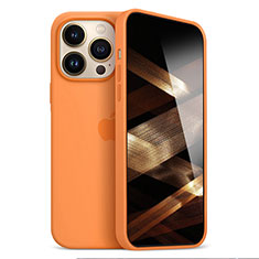 Coque Ultra Fine Silicone Souple Housse Etui S05 pour Apple iPhone 15 Pro Max Orange