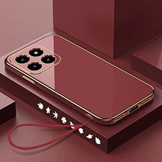 Coque Ultra Fine Silicone Souple Housse Etui XL6 pour Xiaomi Mi 14 Pro 5G Rouge