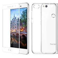 Coque Ultra Fine Silicone Souple Transparente et Protecteur d'Ecran pour Huawei Honor 8 Lite Blanc