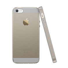 Coque Ultra Fine Silicone Souple Transparente pour Apple iPhone 5S Gris