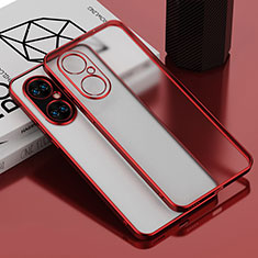 Coque Ultra Fine TPU Souple Housse Etui Transparente AN1 pour Huawei P50 Rouge